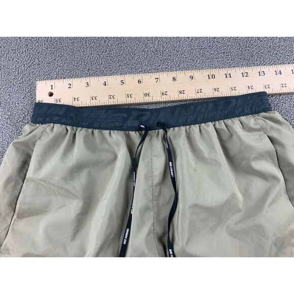 Nike Dri Fit Shorts Men's S Tan Running Drawstring Pockets Split Hem Logo Swoosh - Picture 4 of 8